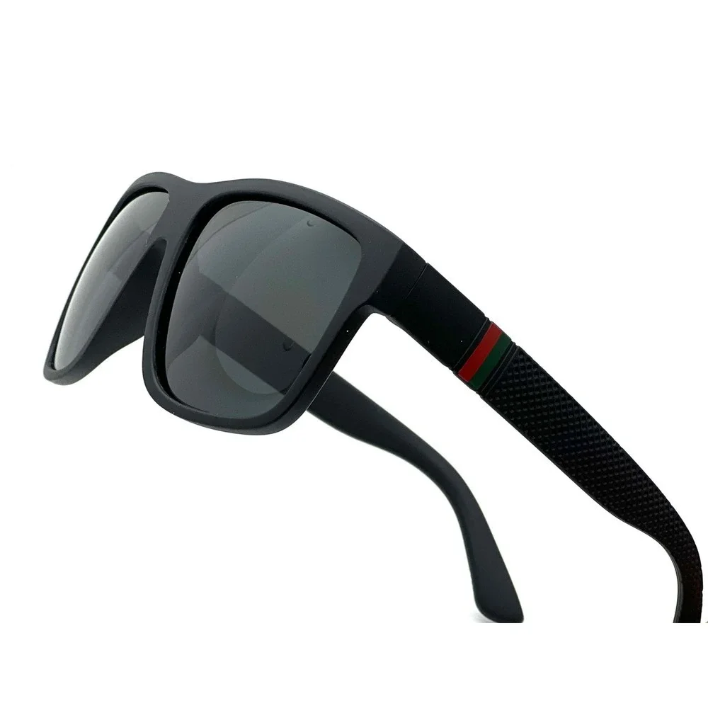 Men's Polarized Sunglasses Driving Square Frame Outdoor Dark Black Lens Lentes‎